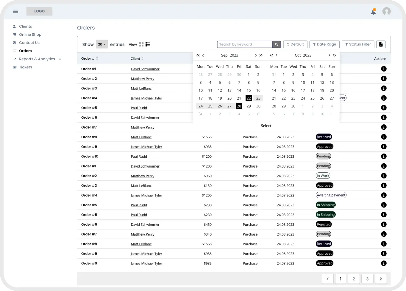 Calendar Date ERP System