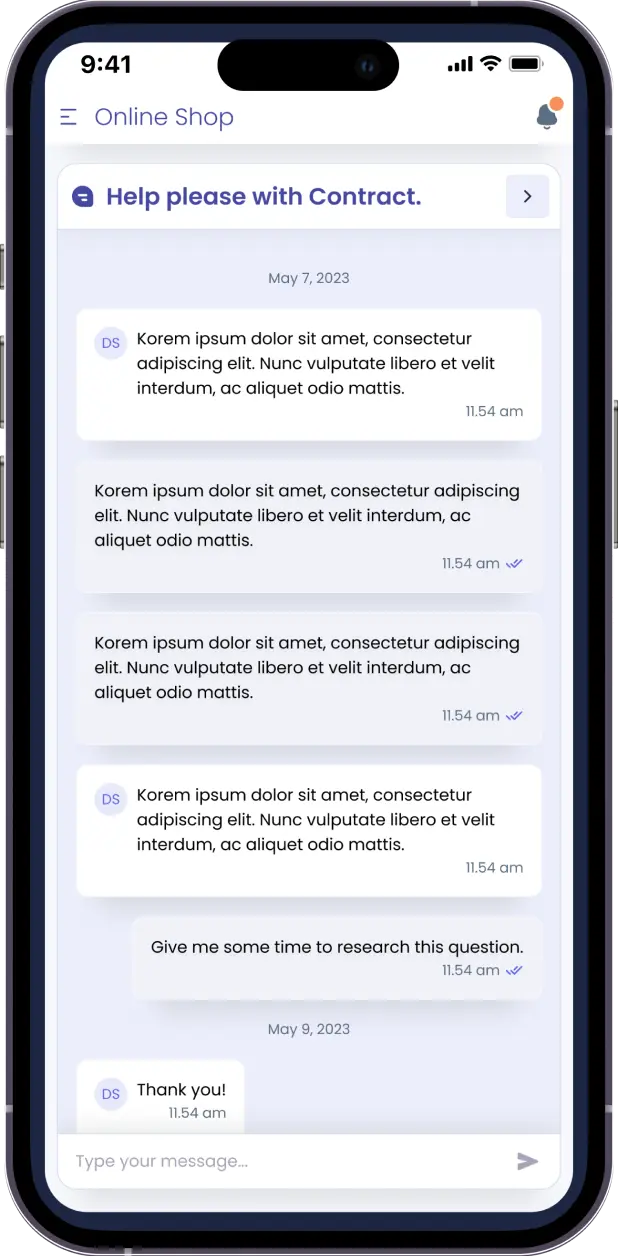 Chat Mobile ERP