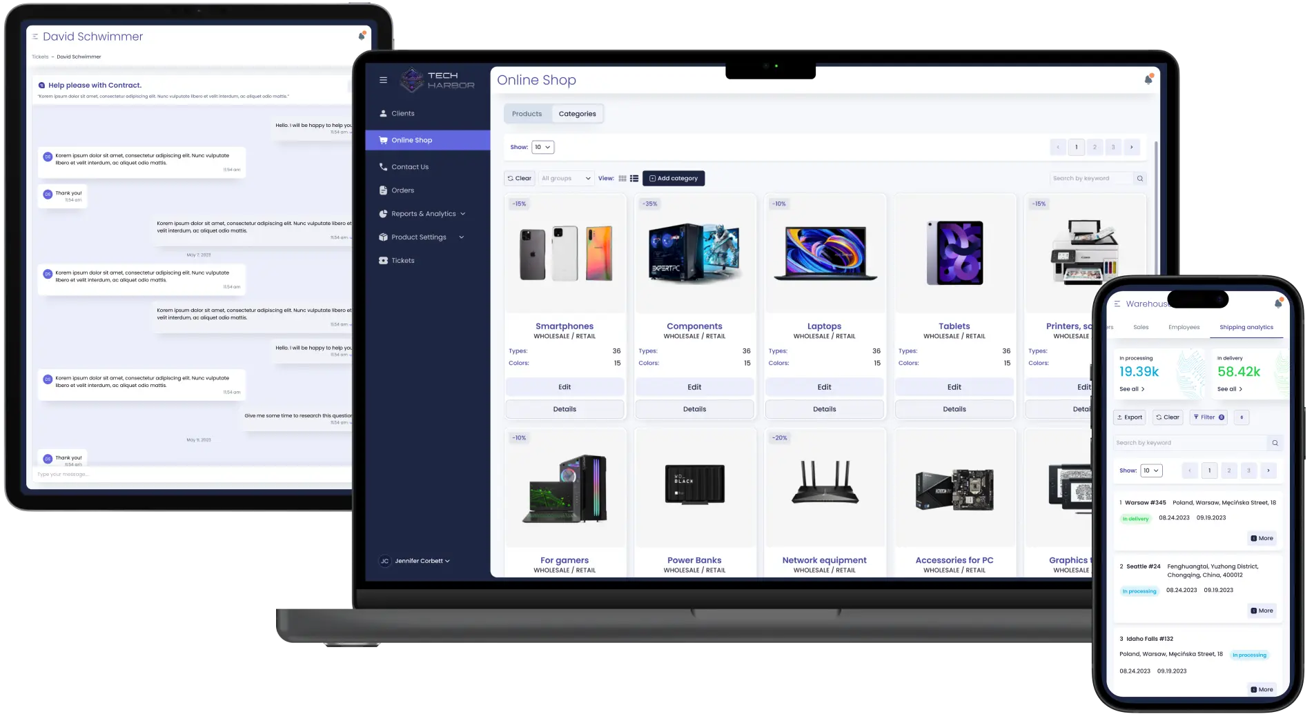 ERP System photo on different devices